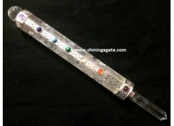 CRYSTAL QUARTZ HEALING STICK WITH CRYSTAL BALL AND PENCIL