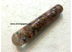 MULTI COLOR ORGONE SMOOTH MASSAGE WAND WITH GLITTER