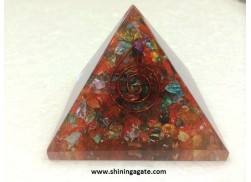 MULTI COLOR DYED ORGONE PYRAMID WITH COPPER WIRE