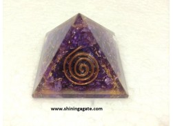 DARK BLUE COLOR DYED ORGONE PYRAMID WITH COPPER WIRE