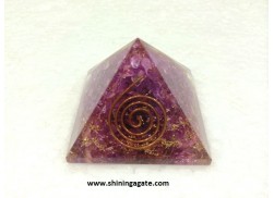 PURPLE COLOR DYED ORGONE PYRAMID WITH COPPER WIRE