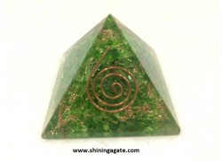 GREEN COLOR DYED ORGONE PYRAMID WITH COPPER WIRE