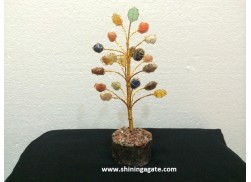 20BDS MULTI COLOR TUMBLE WIRE WRAPPED GEMSTONE TREE