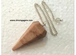 PINK MOONSTONE SIX FACETTED PENDULUM