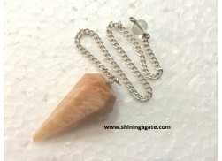 PINK MOONSTONE SIX FACETTED PENDULUM
