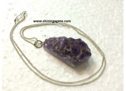 RAW AMETHYST PENDANT WITH CHAIN