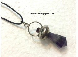AMETHYST FACETTED PENCIL PENDANT WITH CORD