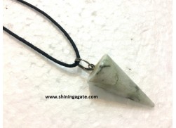 TREE AGATE CONE SHAPE PENDANT WITH CORD