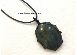 FANCY JASPER OVAL NETTED PENDANT WITH CORD