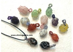MIX GEMSTONE NETTED TUMBLE PENDANT WITH CORD
