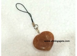MOBILE CHARMS WITH ORANGE AVENTURINE SMALL HEARTS