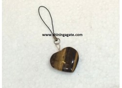 MOBILE CHARMS WITH TIGER EYE SMALL HEARTS