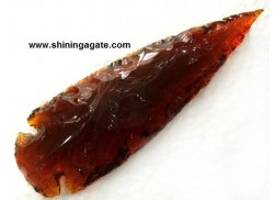 RED COLOR GLASS ARROWHEADS (4 INCHES)