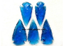 BLUE COLOR GLASS ARROWHEAD (2 INCHES)