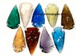 MIX COLOR GLASS ARROWHEADS (2 INCH)