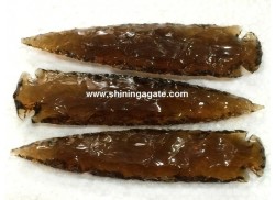 BROWN COLOR GLASS ARROWHEADS (6 INCH)