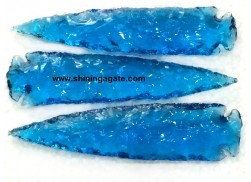 LIGHT BLUE COLOR GLASS ARROWHEADS (6 INCH)