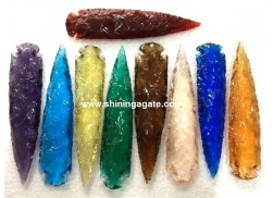 MIX COLOR GLASS ARROWHEADS (6 INCH)