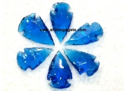 BLUE COLOR GLAS ARROWHEADS (1 INCH)