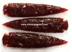RED COLOR GLASS ARROWHEADS(6 INCH)