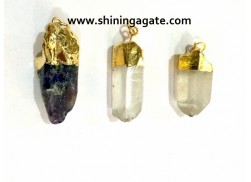 MIX GEMSTONE ELECTROPLATED NATURAL PENCIL POINT PENDANTS