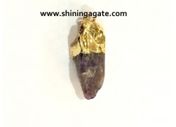 AMETHYST ELECTROPLATED PENCIL POINT PENDANT