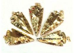 FULLY GOLD PLATED ARROWHEAD PENDANT 2INCH