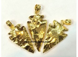 FULLY GOLD PLATED ARROWHEAD PENDANT 1INCH