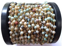 AMAZONITE BEADED CHAIN WITH SPOOL (8MM)