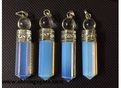 OPALITE PENCIL PENDANT WITH CRYSTAL BALL