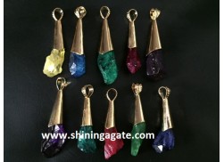 MIX COLOR DYED RAW PENDANTS