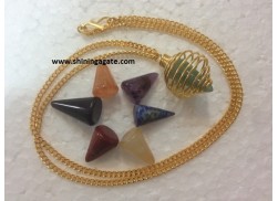 GOLDEN CAGE CHAKRA CONE NECKLACE SET