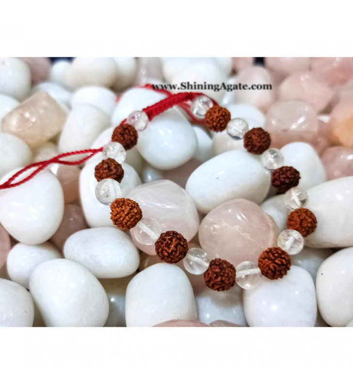 Crystal Quartz Rudraksha Bracelet