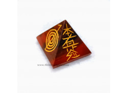 Red Jasper Engraved Reiki Pyramid