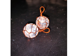 Crystal Quartz Copper Wire Wrapped Small Ball Pendant