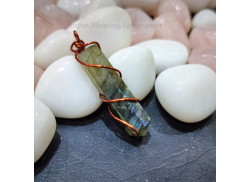 Gemstone Labradorite Copper Wire Wrapped Pencil Pendant