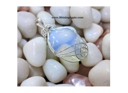 Opalite Silver Wire Wrapped Pendant