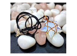 Opalite Star Shape Copper Wire Wrapped Necklace Pendant