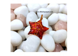 Red Color Star Shape Glass Pendant