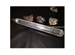 Clear Crystal Quartz 16 Faceted Massage Wand