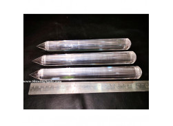 Clear Crystal Quartz 32 Faceted Massage Wands
