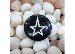 Black Tourmaline Orgone Pendant with Star Symbol