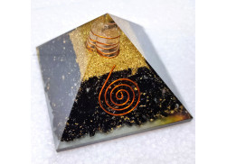 Black Tourmaline Orgone Pyramid with Copper Coil